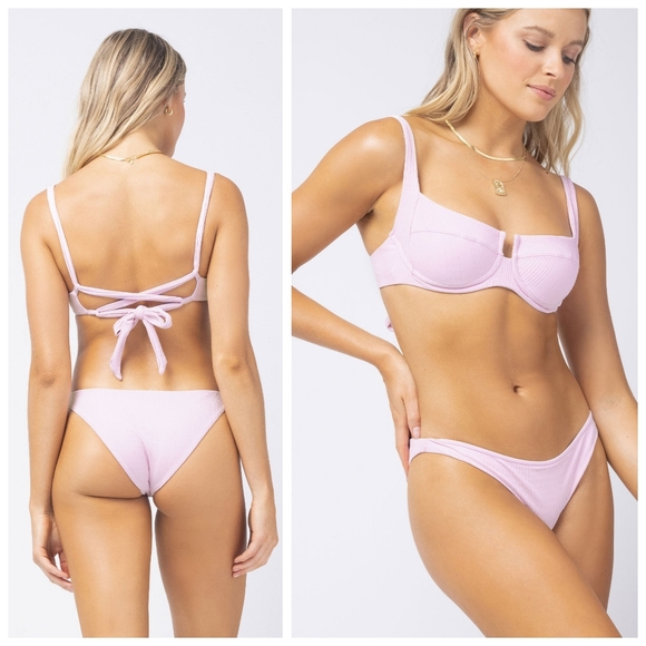 L*Space Camellia Top Camacho Classic Bottom Bikini Set - Picture 1 of 15